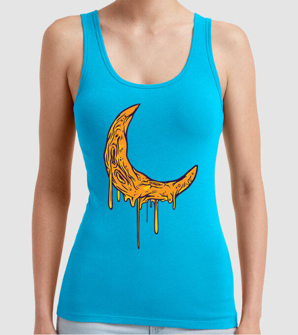 Luna topindu-se model turcoaz pe tricou