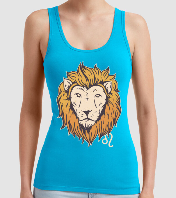 Lion head Horoscope model turcoaz pe tricou