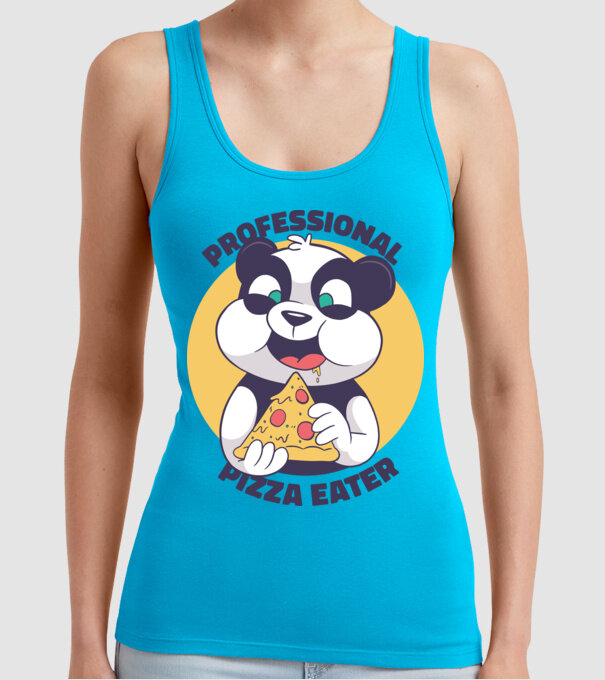 Panda Pizza model turcoaz pe tricou