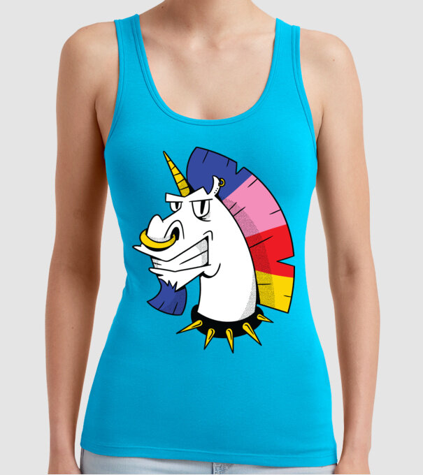 Punk unicorn model turcoaz pe tricou