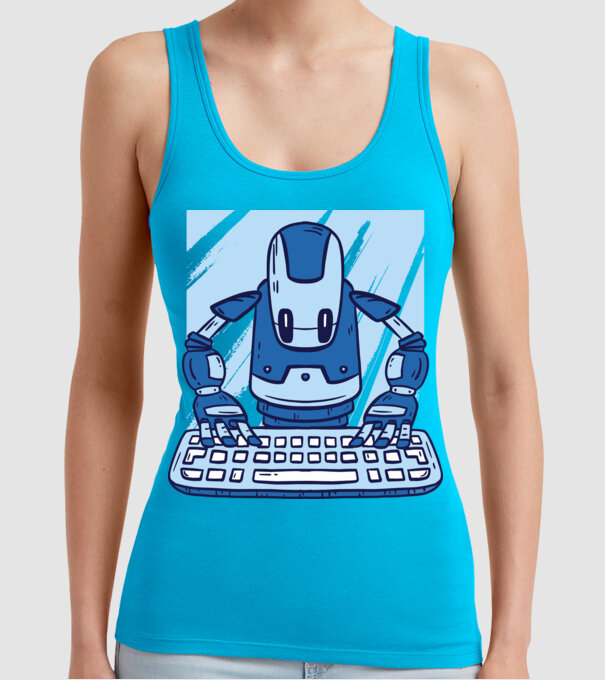 Automatizare robot model turcoaz pe tricou