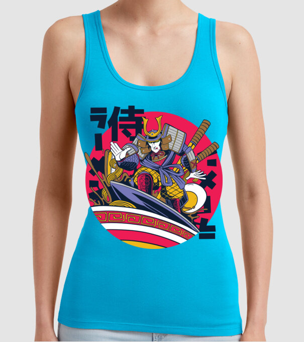 Samurai Ramen Surf model turcoaz pe tricou