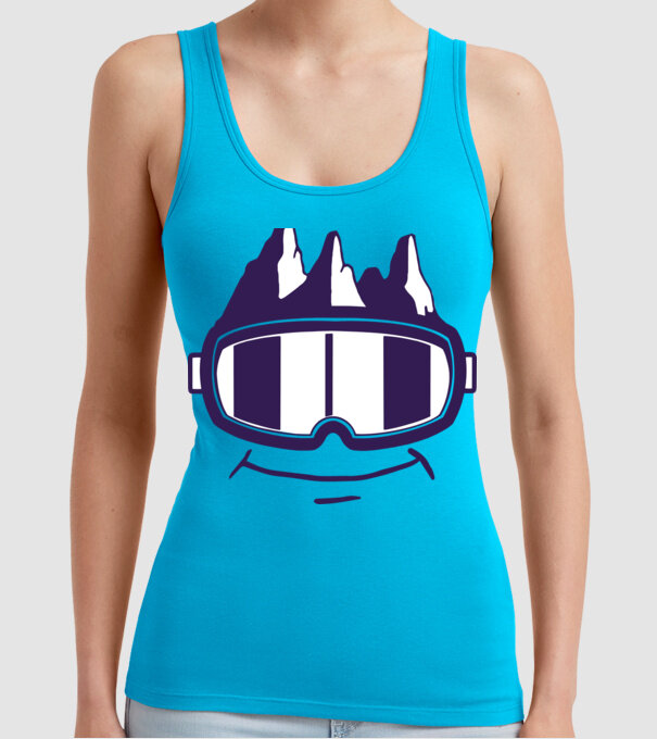 Ochelari de schi Smiley model turcoaz pe tricou