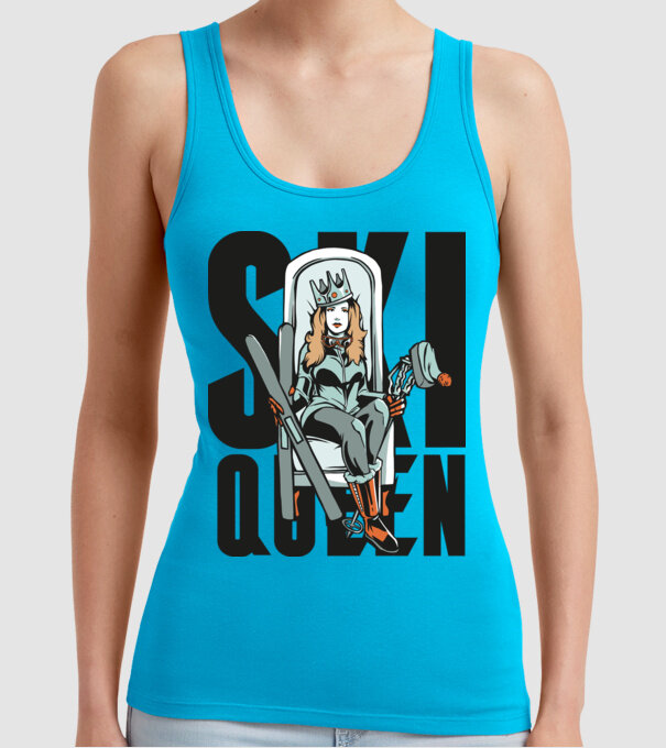 Ski Queen - Regină schioară model turcoaz pe tricou