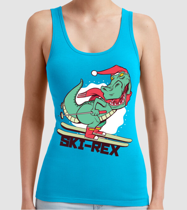 Ski Rex model turcoaz pe tricou