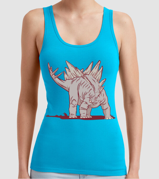 Stegosaurus dinozaur model turcoaz pe tricou