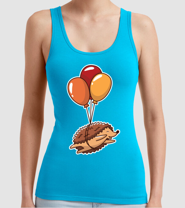 Arici cu balon model turcoaz pe tricou