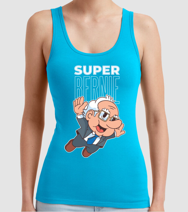 Super Bernie Sanders model turcoaz pe tricou