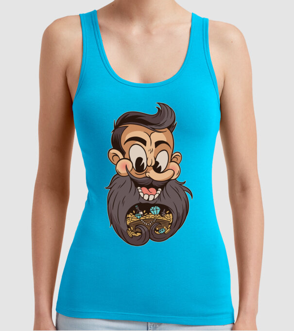 Comoară barbă model turcoaz pe tricou