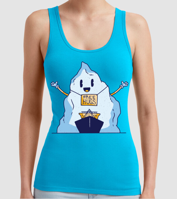 Titanic Iceberg Free Hugs model turcoaz pe tricou