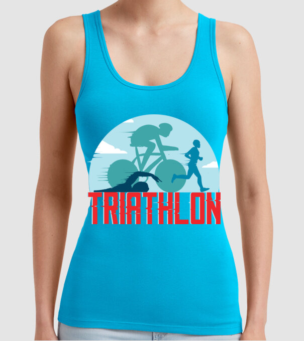 Triatlon Sport model turcoaz pe tricou