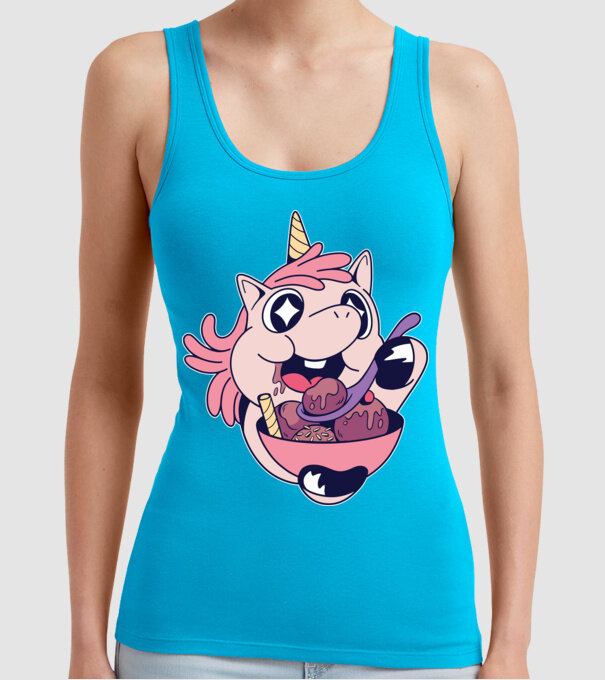 Unicorn Înghețată model turcoaz pe tricou