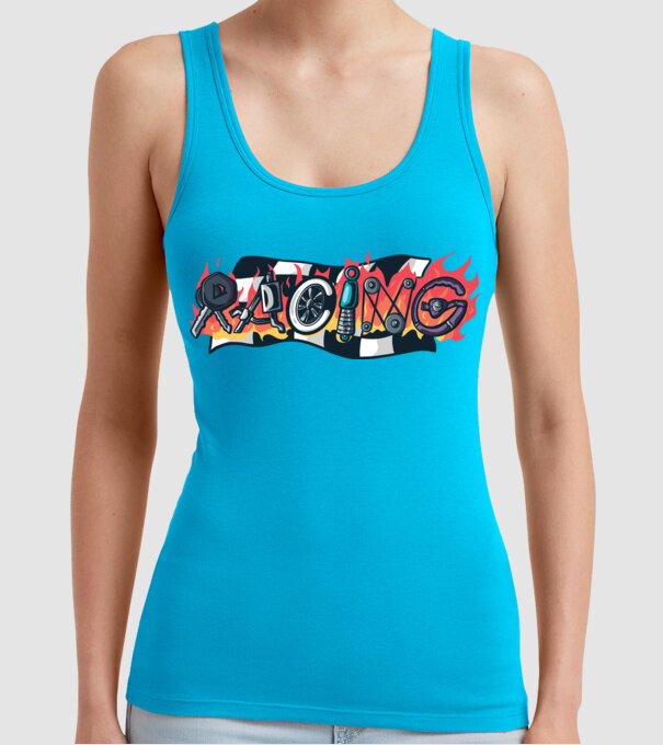 Cursă Racing model turcoaz pe tricou