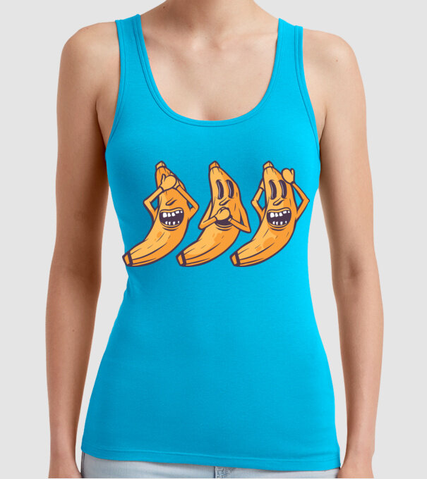 Banane amuzante - Nu vede, nu vorbește, nu aude model turcoaz pe tricou