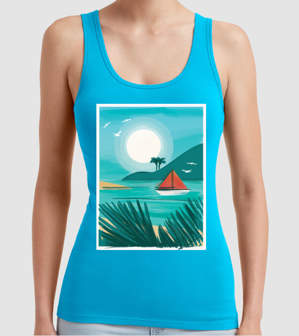 Navigație Pictură model turcoaz pe tricou