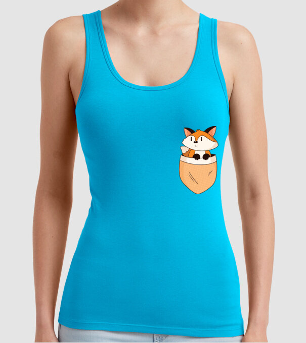 Vulpe de buzunar model turcoaz pe tricou