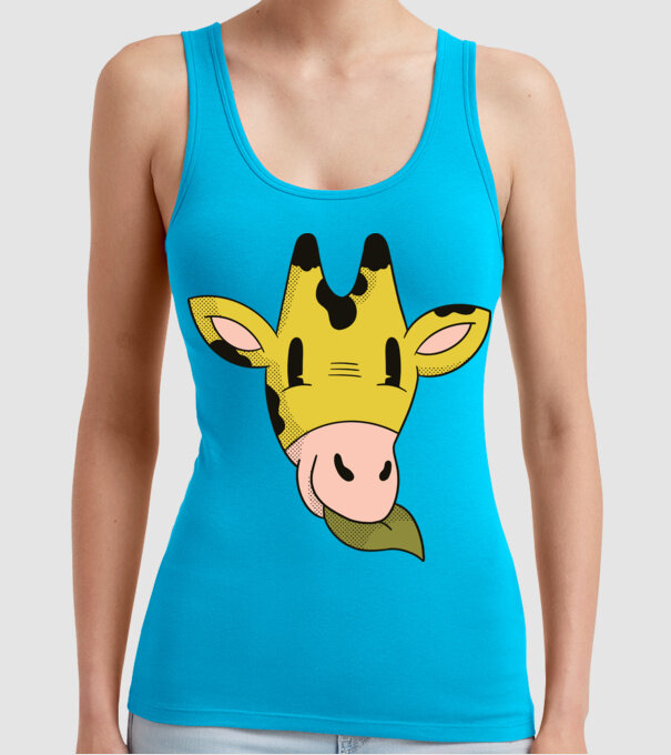 Cap Girafă model turcoaz pe tricou