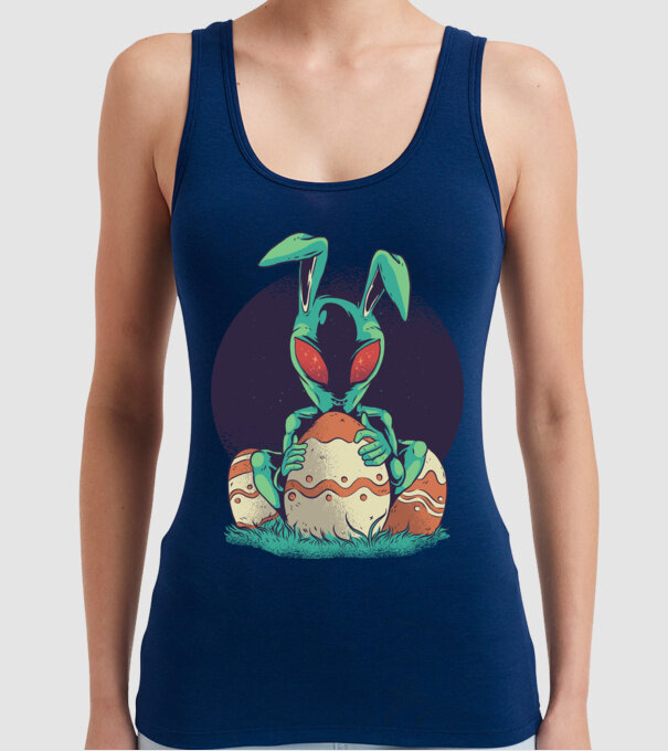 Paște Alien model albastru închis pe tricou