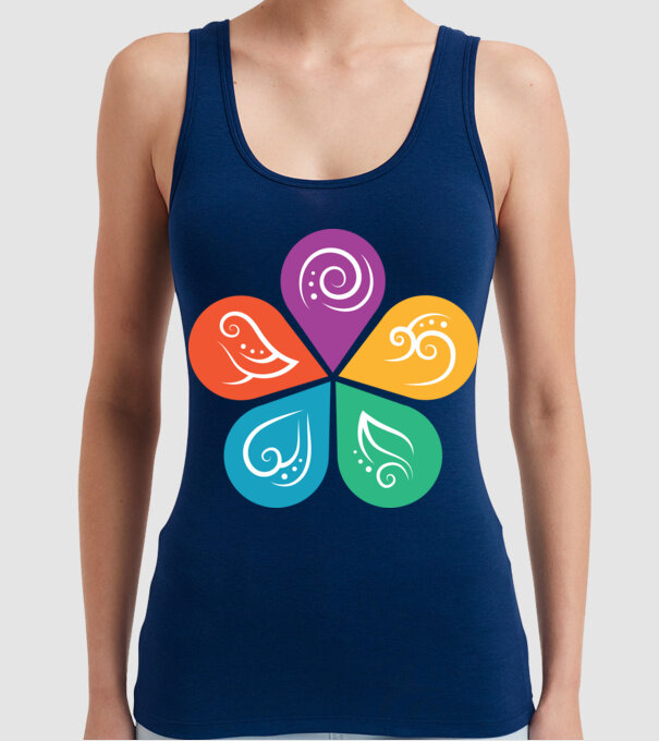 Ayurveda model albastru închis pe tricou