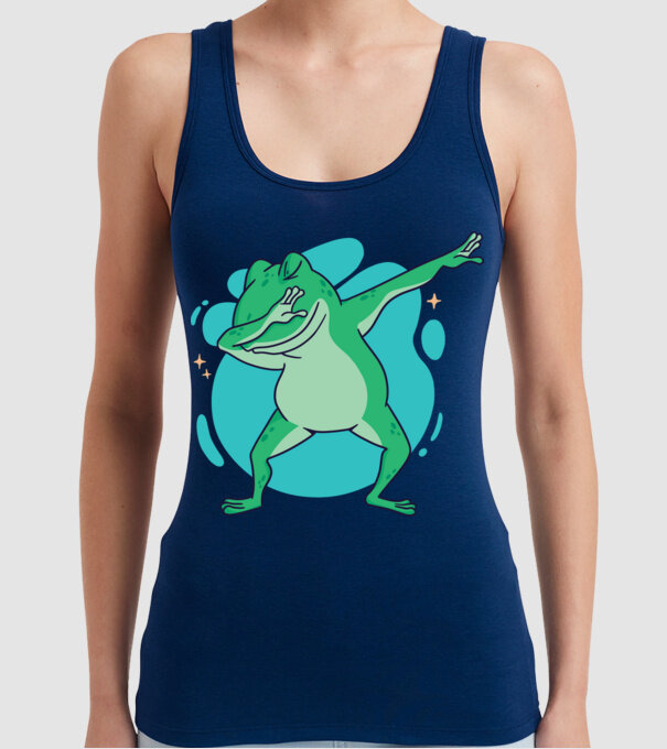 Broască DAB model albastru închis pe tricou