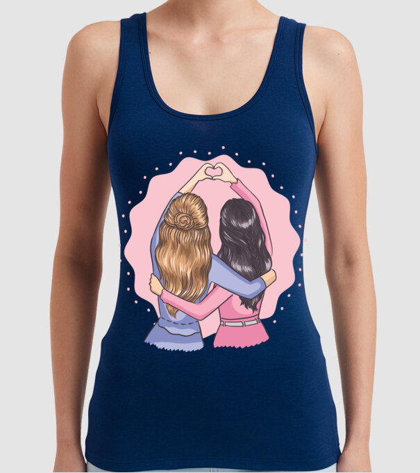 Best Friends Forever - Cele mai bune prietene model albastru închis pe tricou