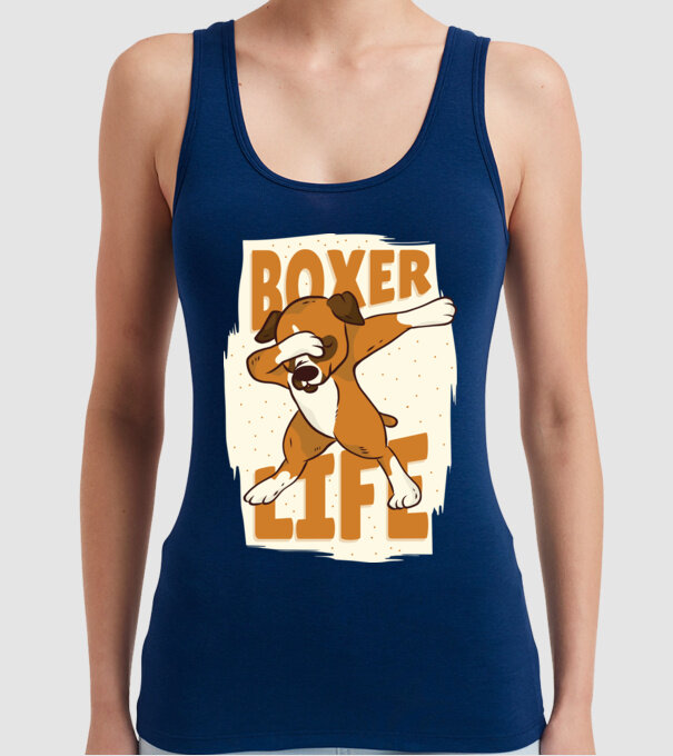 Boxer Life DAB model albastru închis pe tricou