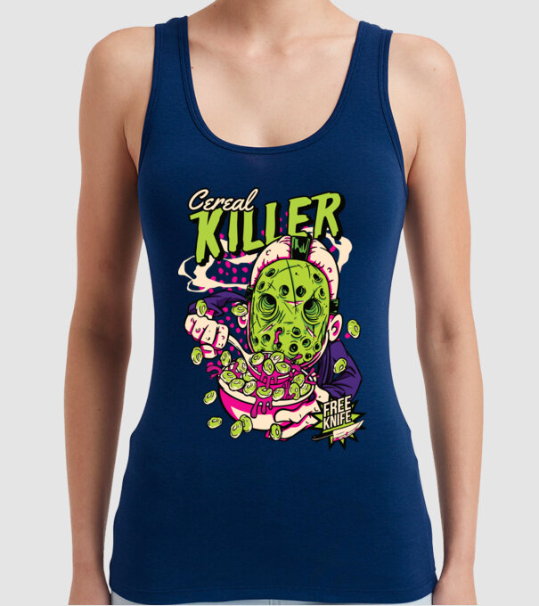 Cereal Killer model albastru închis pe tricou