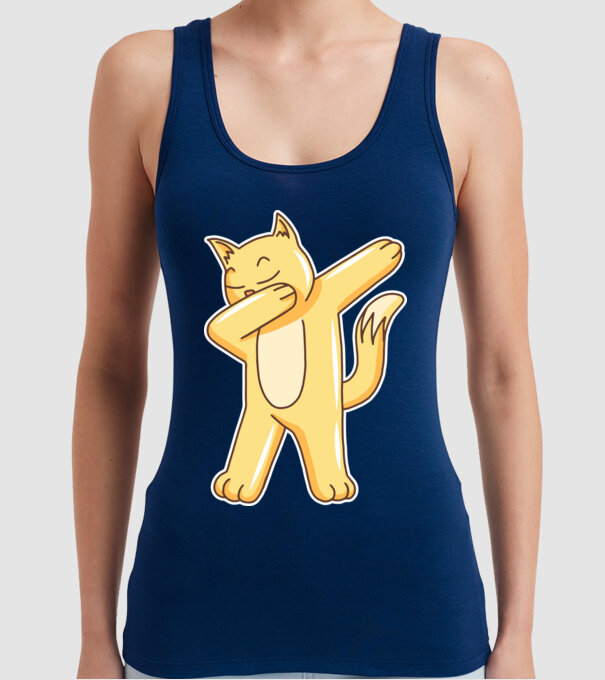Pisică DAB model albastru închis pe tricou