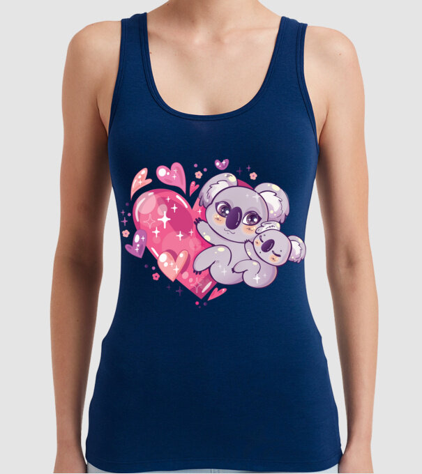 Koala drăguță Anime model albastru închis pe tricou