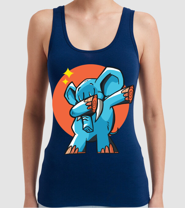 Elefant DAB model albastru închis pe tricou
