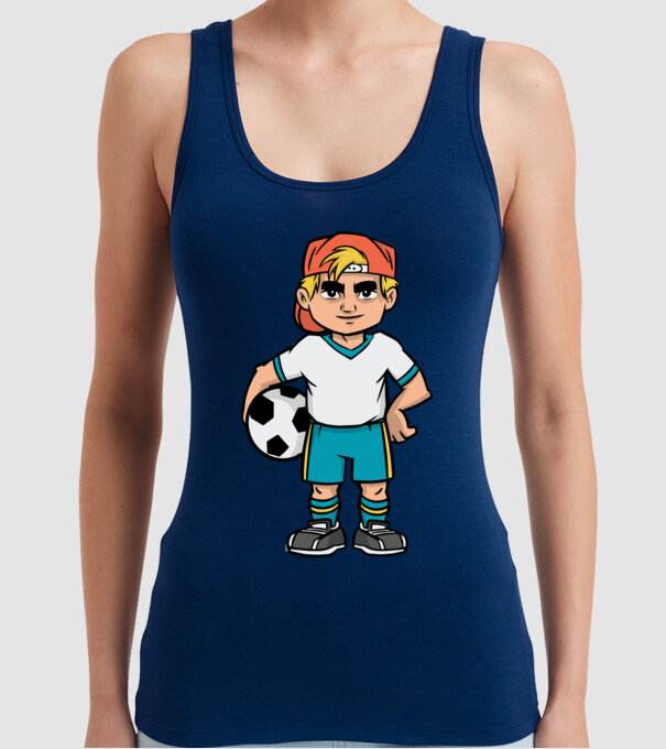 Băiat Fotbalist model albastru închis pe tricou