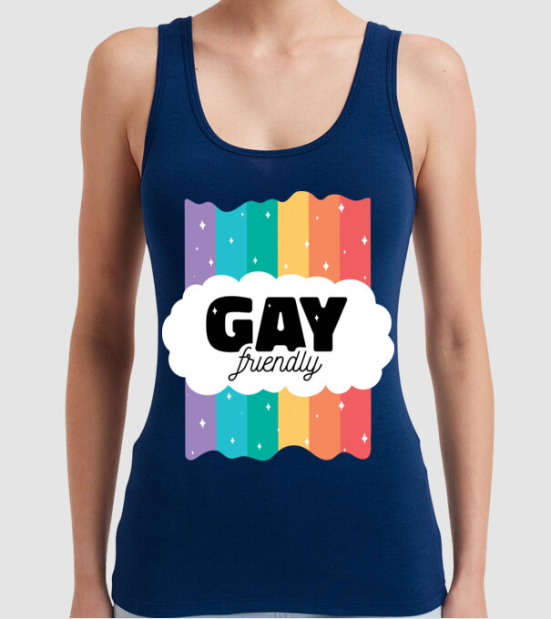 Gay friendly model albastru închis pe tricou