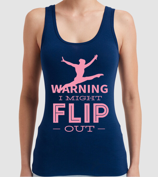 Gimnast model albastru închis pe tricou