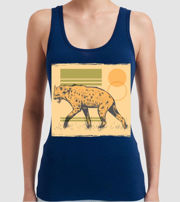Hienă model albastru închis pe tricou