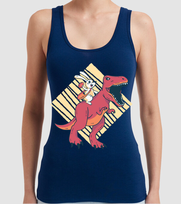 Dinozaur de Paște model albastru închis pe tricou
