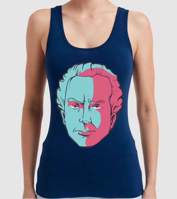 Immanuel Kant model albastru închis pe tricou