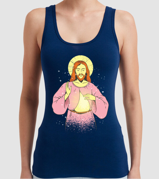 Iisus Hristos model albastru închis pe tricou