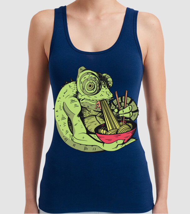 Cameleon cu paste model albastru închis pe tricou