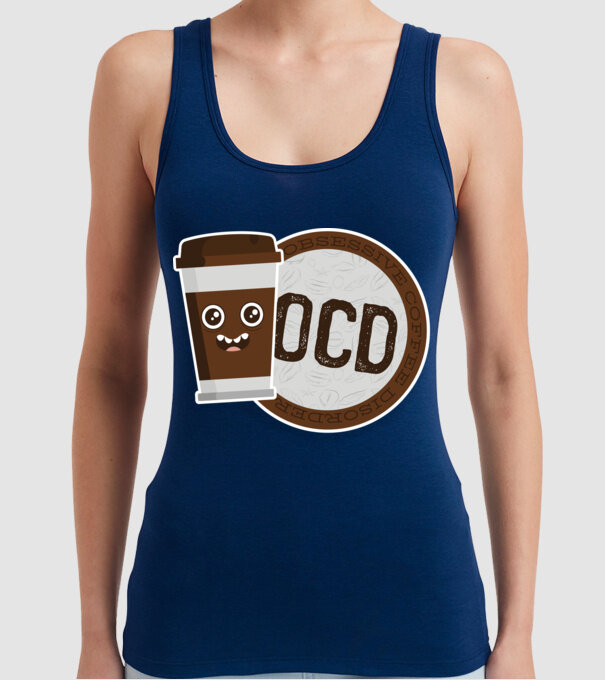 Cafea Dragoste și dependență model albastru închis pe tricou