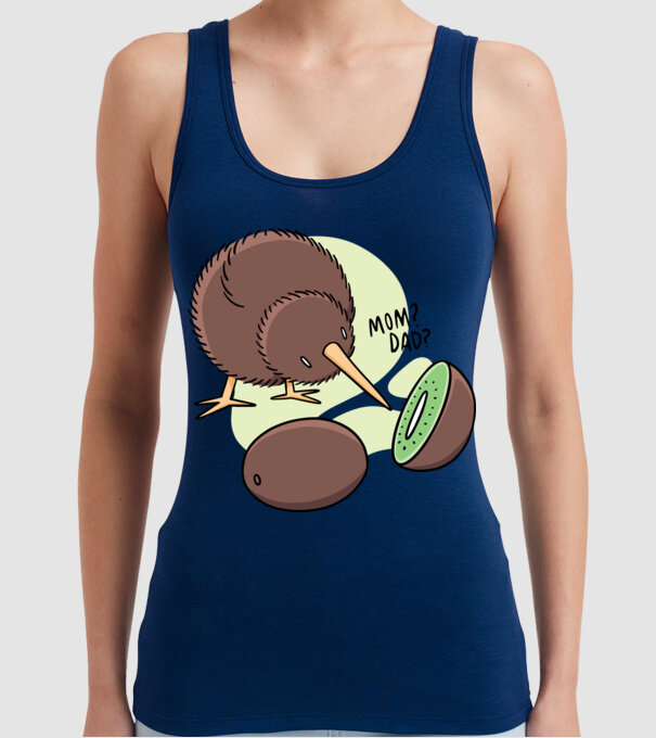 Familie Kiwi model albastru închis pe tricou