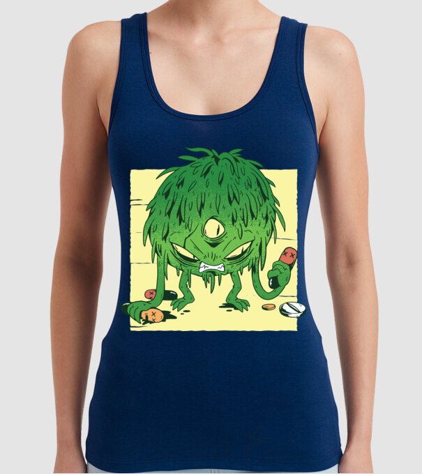 Coronavirus Monstru model albastru închis pe tricou