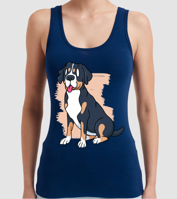 Câine model albastru închis pe tricou