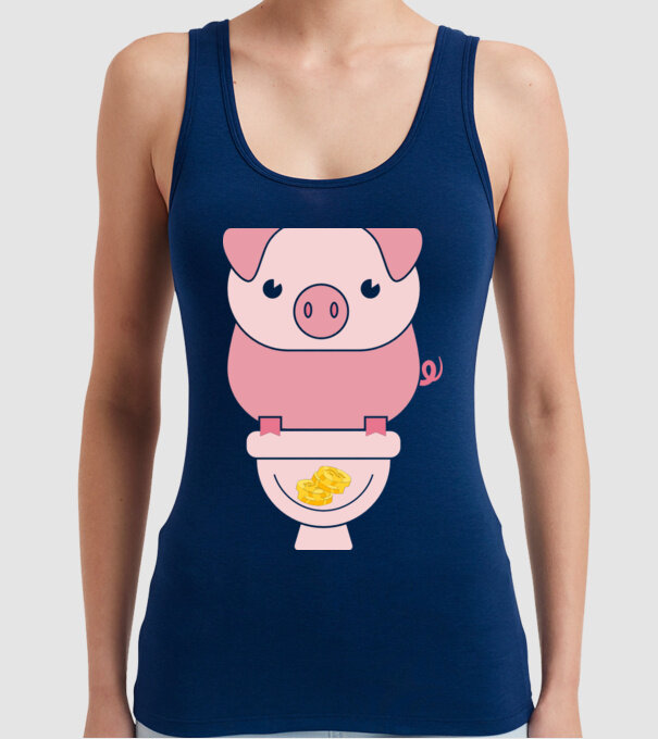Little Pig model albastru închis pe tricou
