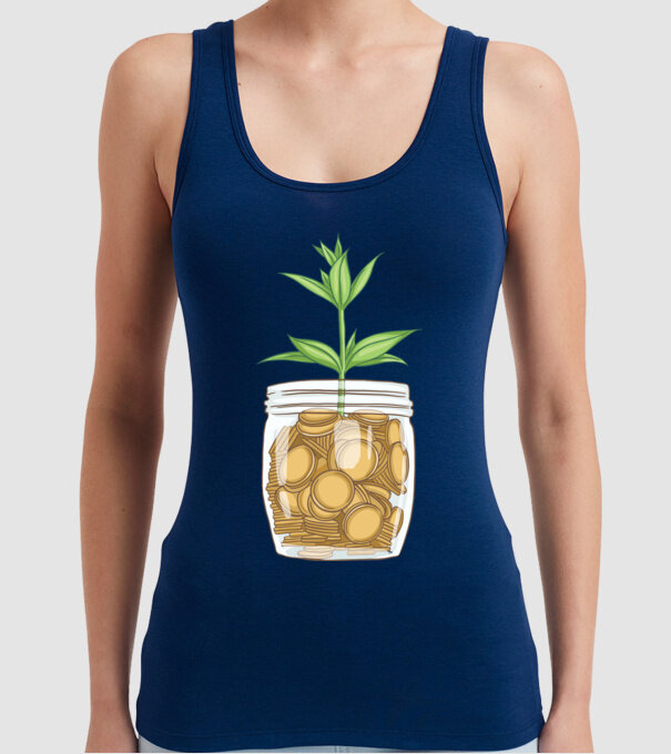 Plantă pușculiță porcușor model albastru închis pe tricou
