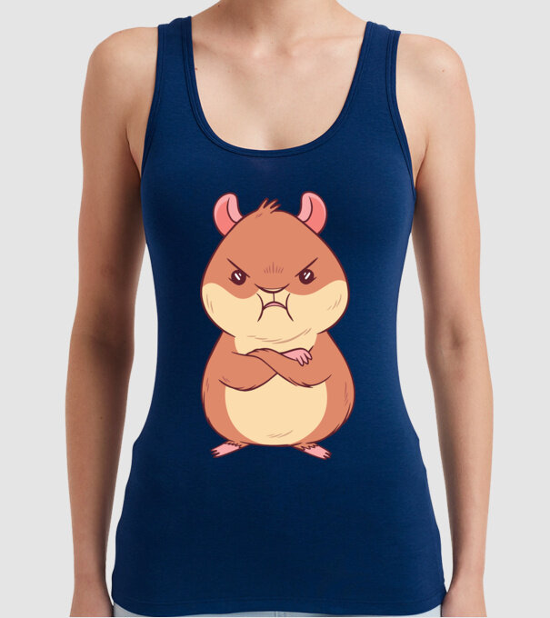 Hamster furios model albastru închis pe tricou