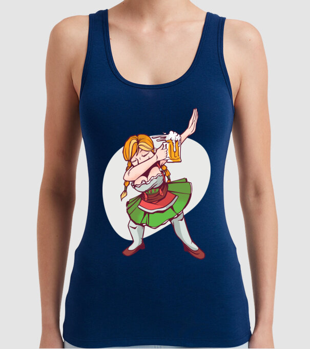 Oktoberfest DAB Fată cu ulcior model albastru închis pe tricou