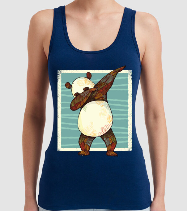 Panda DAB dans model albastru închis pe tricou
