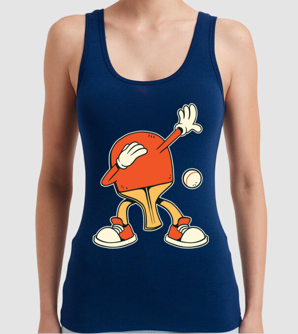 Ping Pong DAB model albastru închis pe tricou