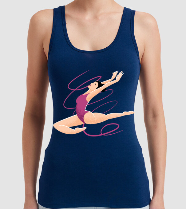 Gimnastică ritmică model albastru închis pe tricou