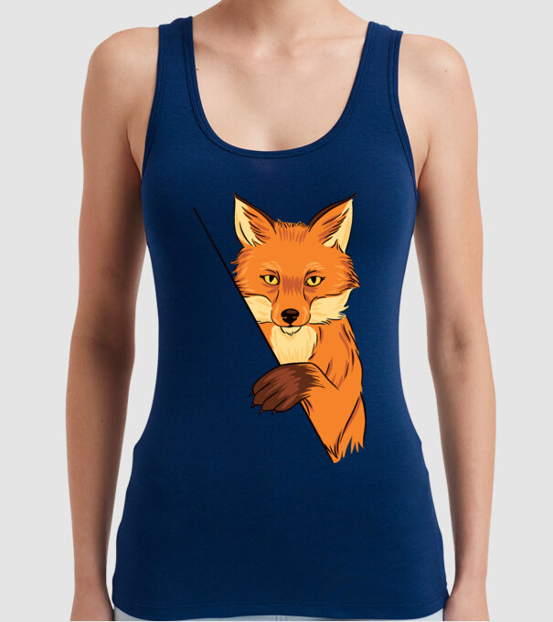 Vulpe model albastru închis pe tricou